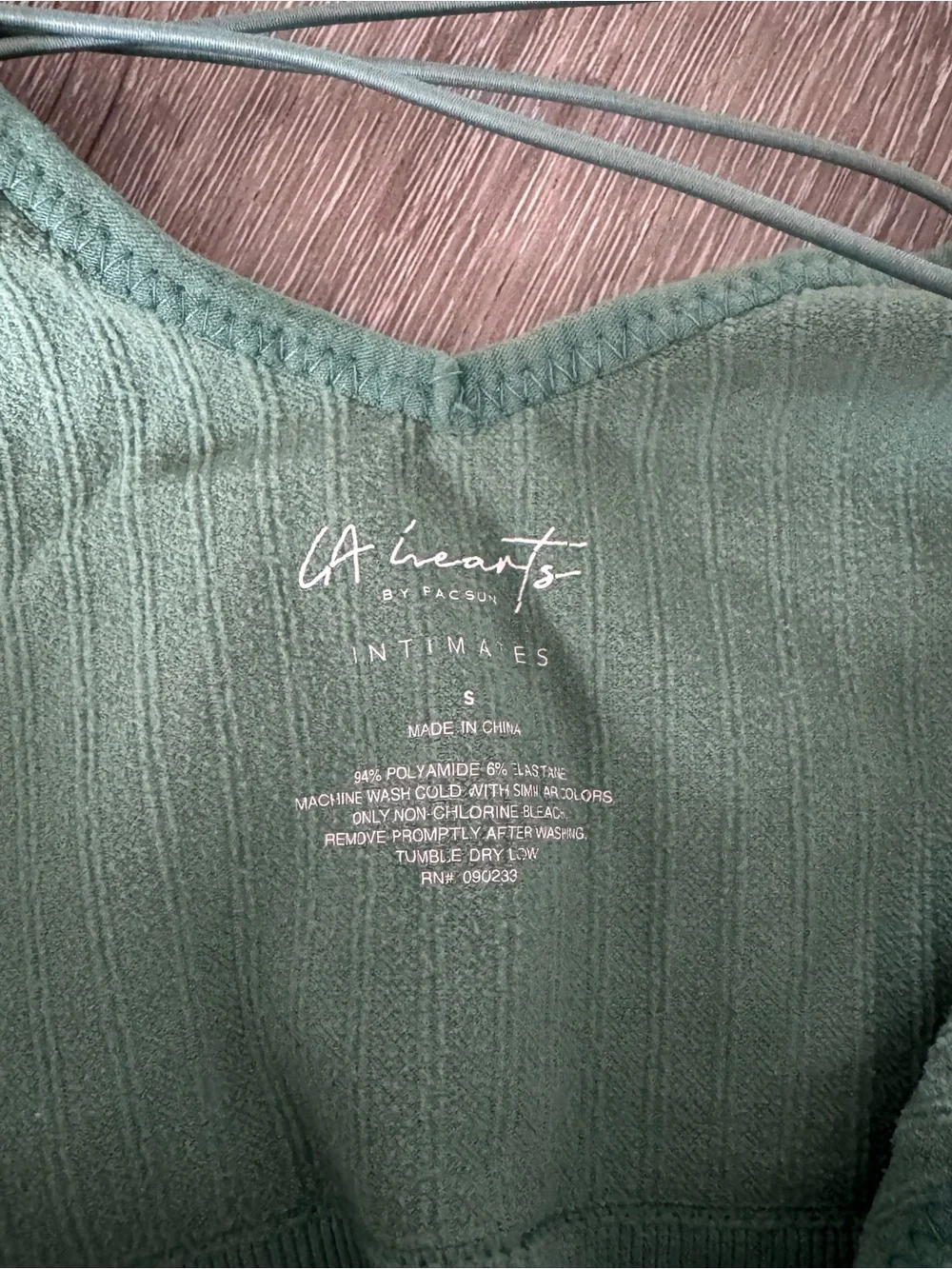 LA Hearts Green Ribbed Cami Tank Top Strappy Size S